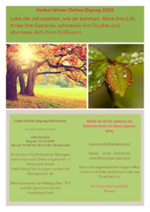Online Qigong - 8 Abende ab Mittwoch, 12. Oktober 2022